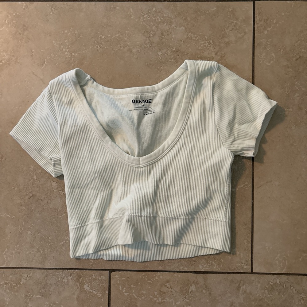 Garage Ribbed Crop Top in Light Green